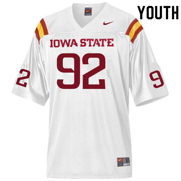 Youth #92 Matt Seres Iowa State Cyclones College Football Jerseys Sale-White - Click Image to Close